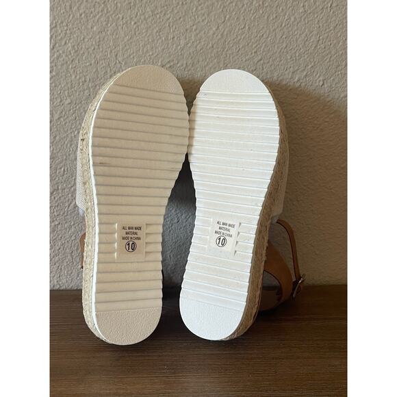 NIB Soda Zebra Espadrille Platform Strap Studded Heeled Sandals Size 10 - Picture 8 of 11